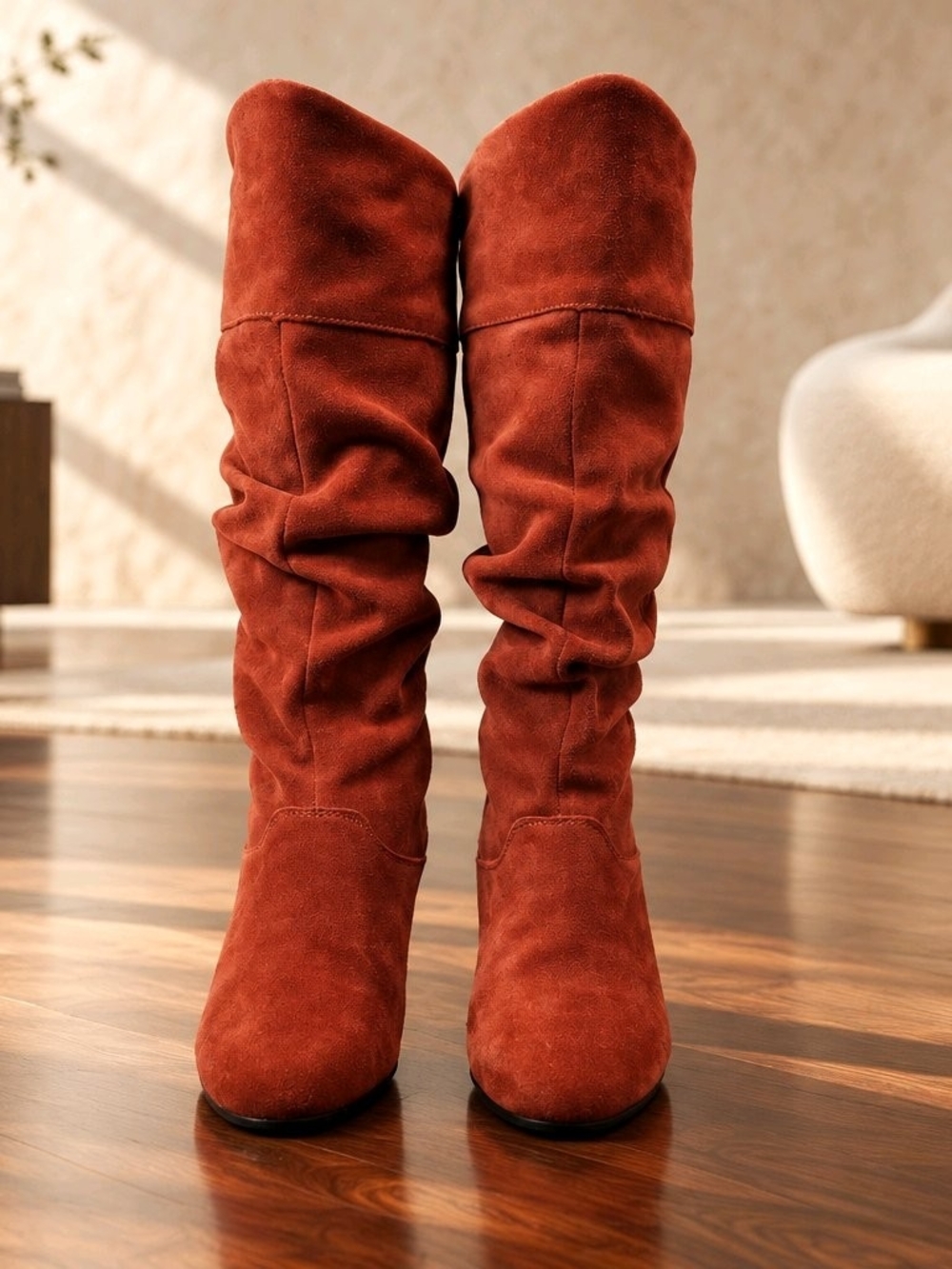 Cougar Weatherproof Fandango 2 Red Suede Slouchy Mid-Calf Boots